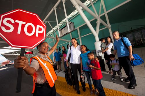 Crossing Guard and Pedestrians