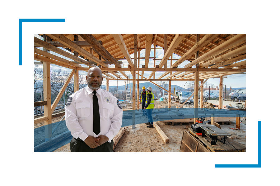 Security guard on construction site